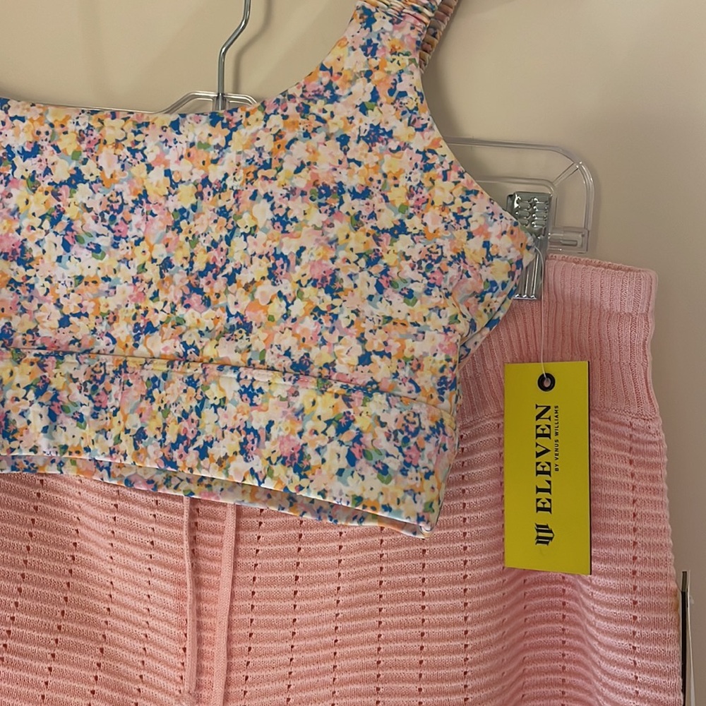 EleVen By Venus Williams Tennis Feminine Floral Kudos Sports Bra Wildflower sz L - Picture 8 of 8
